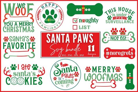 Santa Paws SVG Bundle Graphic by Design's Dark · Creative Fabrica