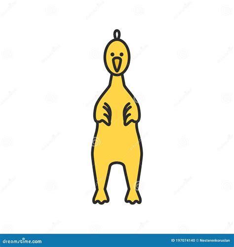 Rubber chicken color icon stock vector. Illustration of play - 197074140