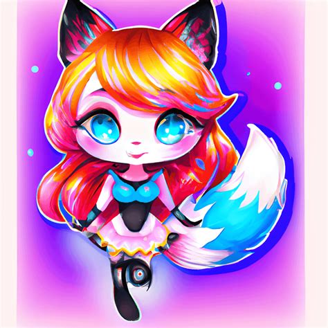 Cute Fox Anime Girl Graphic · Creative Fabrica
