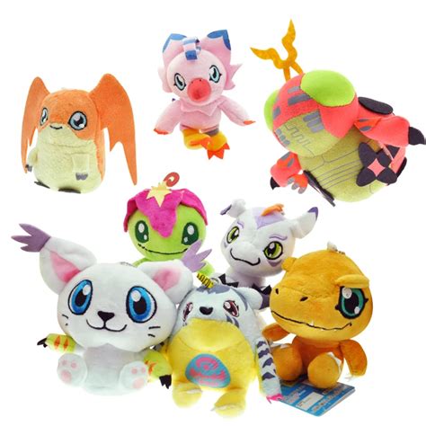 8 Styles Digimon Plush 10cm Digimon Adventure Plush Toys Pendant Keychain Agumon Palmon Gomamon ...