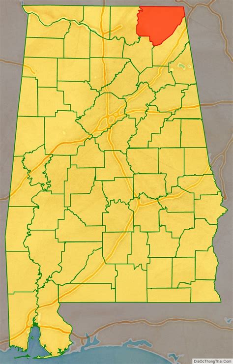 Map of Jackson County, Alabama - Thong Thai Real