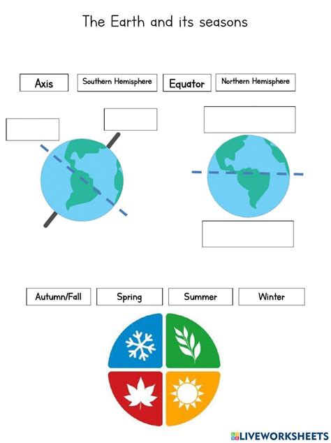 Hemisphere and seasons worksheet | Seasons worksheets, Earth seasons, Elementary worksheets