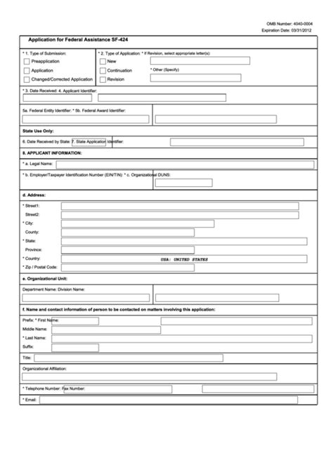 Top 9 Sf-424 Form Templates free to download in PDF format