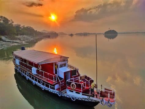 Sunset on the Brahmaputra river, Assam : IncredibleIndia