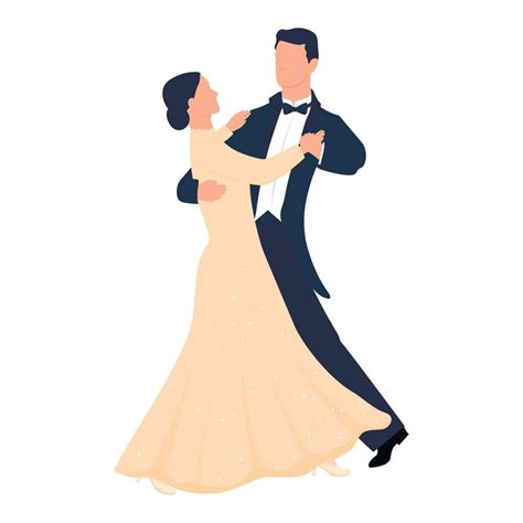 Waltz. Ballroom dancing. Foxtrot. Classical music. Wedding dance of the bride and groom. Vector ...