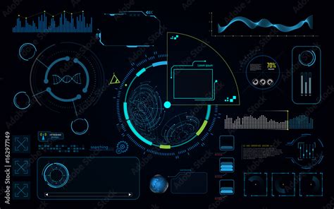 hud ui screen dashboard template hi tech sci fi concept background ...