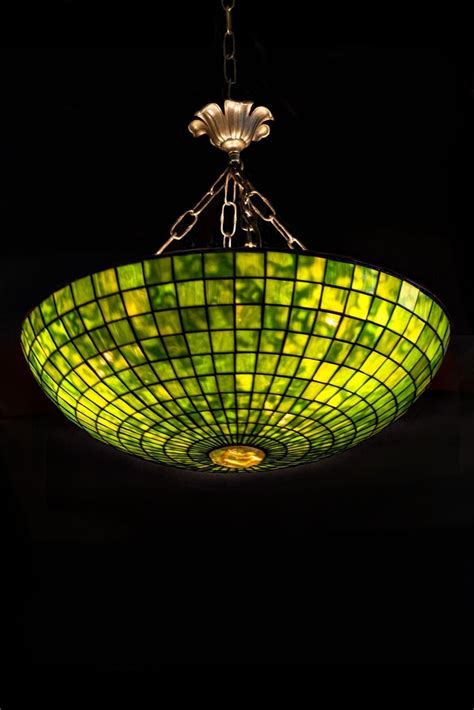 20 Green-gold, Tiffany lamp, Ceiling Lamp, Pendant Lamp, Art deco chandelier, Ceiling Light ...