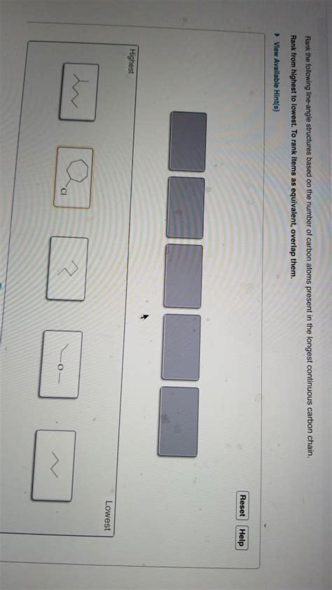 Solved Rank the following line-angle structures based on the | Chegg.com