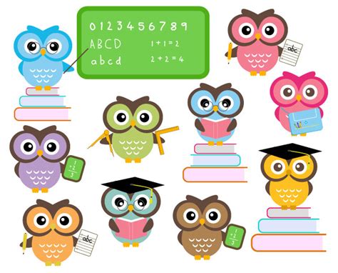Clipart Owls School