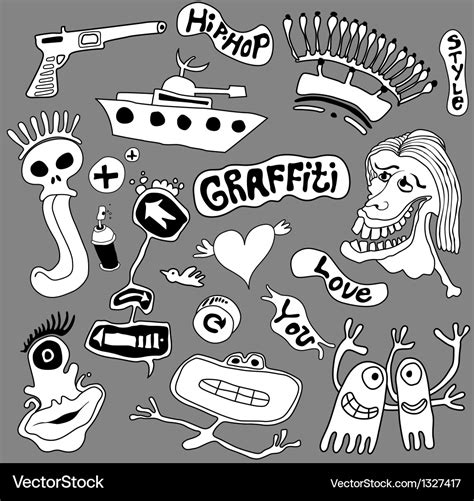 Graffiti elements urban art Royalty Free Vector Image