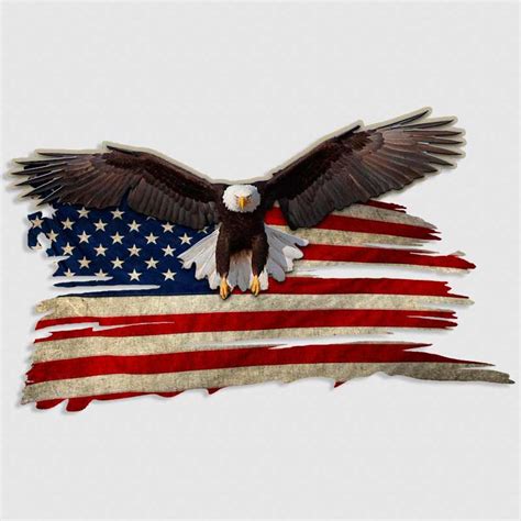 Bald Eagle With American Flag Decal