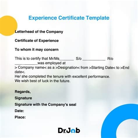 Experience Letter Format (+Tips & Free Word Templates)|Drjobpro.com | Dr.Job Blog