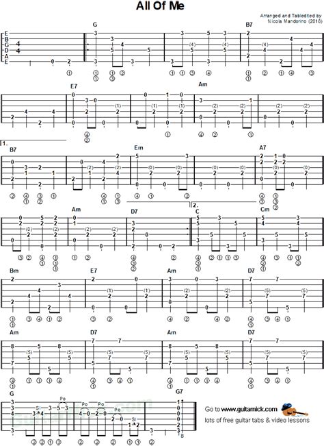 ALL OF ME by Frank Sinatra: Fingerpicking Guitar Tab | Guitar tabs, Acoustic guitar music ...