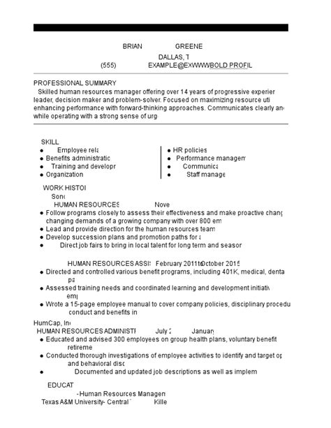 Human Resources Resume Examples & Templates [2024]