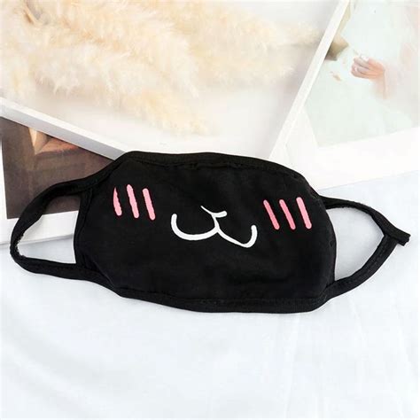 Black Kawaii Face Mask (16 Styles) in 2020 | Mouth mask fashion, Cute cartoon faces, Kawaii faces