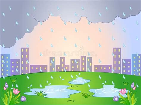 Vector Cartoon illustration of a Rainy Day royalty free illustration | Cartoon illustration ...