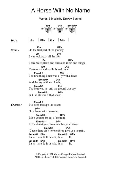 A Horse With No Name by America - Guitar Chords/Lyrics - Guitar Instructor