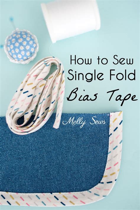 How to Use Single Fold Bias Tape - Melly Sews | Bias tape, Sewing bias tape, Sewing