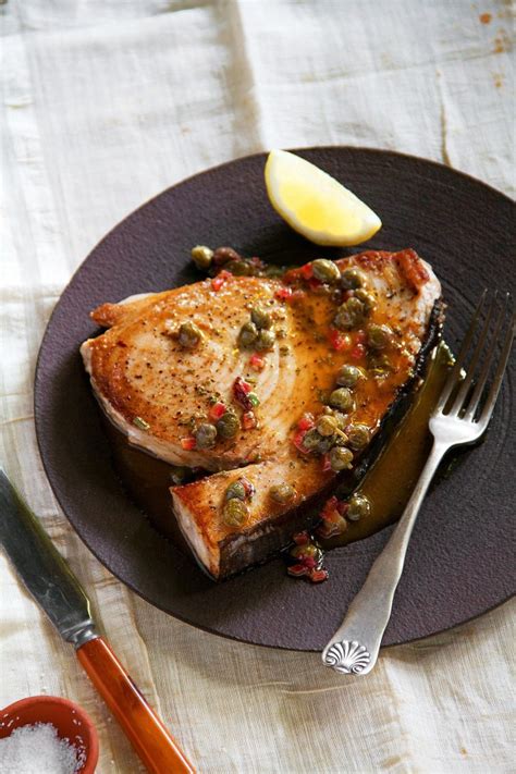 Seared Swordfish with Lemon Caper Pan Sauce - SippitySup