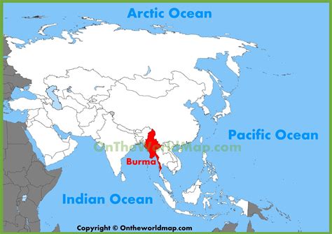 Burma Myanmar World Map