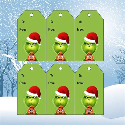 Free Printable Grinch Gift Tags - Printable Word Searches