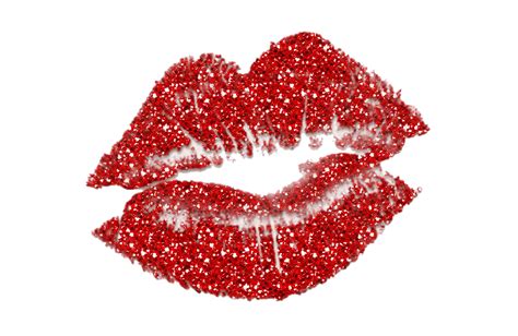 Red Glitter Lips PNG Transparent Image