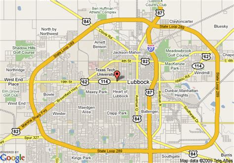 Lubbock Map - TravelsFinders.Com