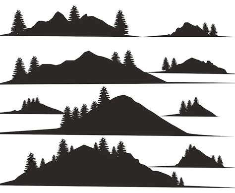 Premium Vector | Mountains silhouettes vector