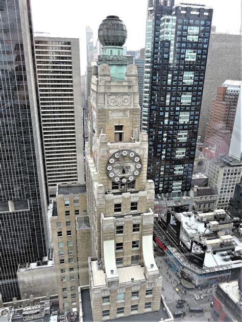 The clock and globe tower atop the 33-story Paramount Building (former headquarters of Paramount ...