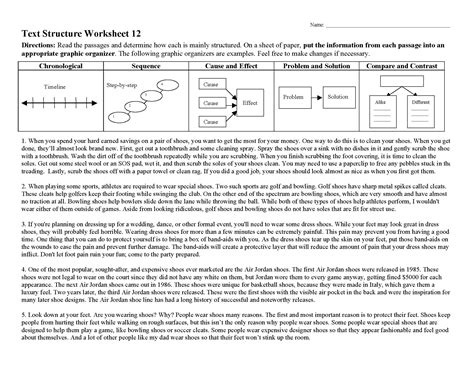 Text Structure Worksheet 12 | Preview