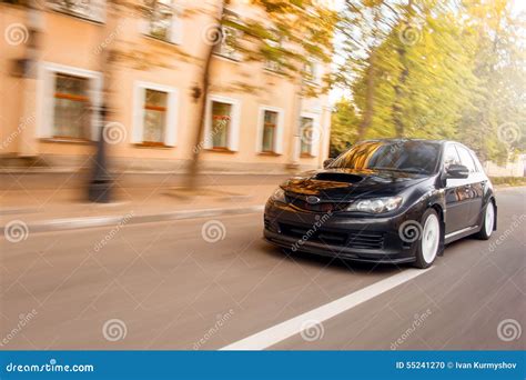 Fast Drive Car Speed on the Road Subaru Impreza Stock Photo - Image of ...