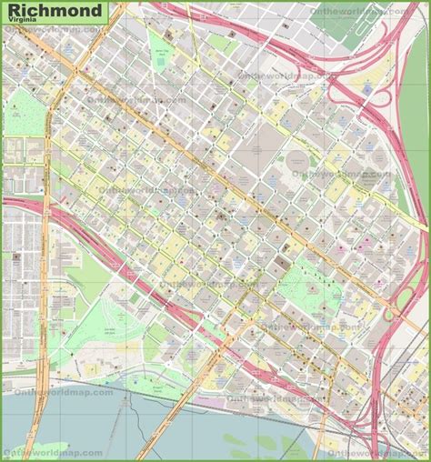 Large detailed map of Richmond | Detailed map, Map, Richmond