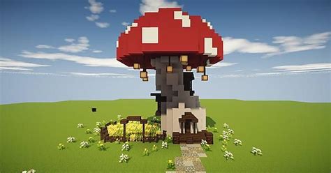 After hours of trial and error, I've managed to build a cute little Mushroom House ...