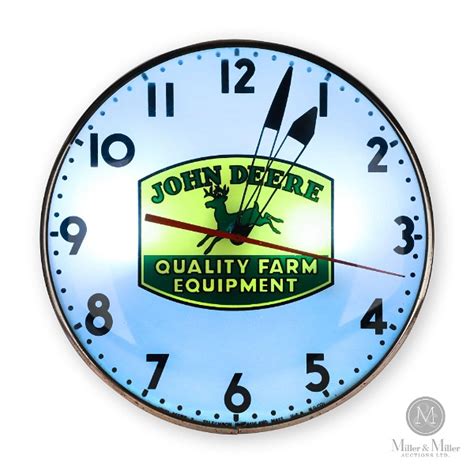 John Deere Farm Equipment Lighted Clock