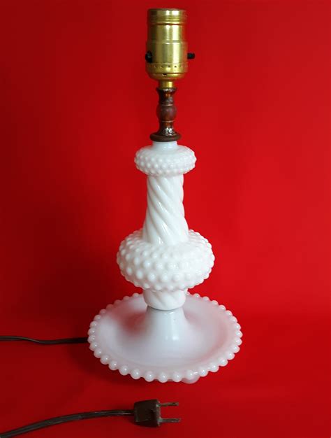 Vintage White Milk Hobnail Swirled Glass Electric Lamp Boudoir | Etsy | Electric lamp, Lamp ...