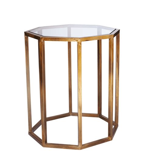 Brass Octagon Small Side Table | OKA