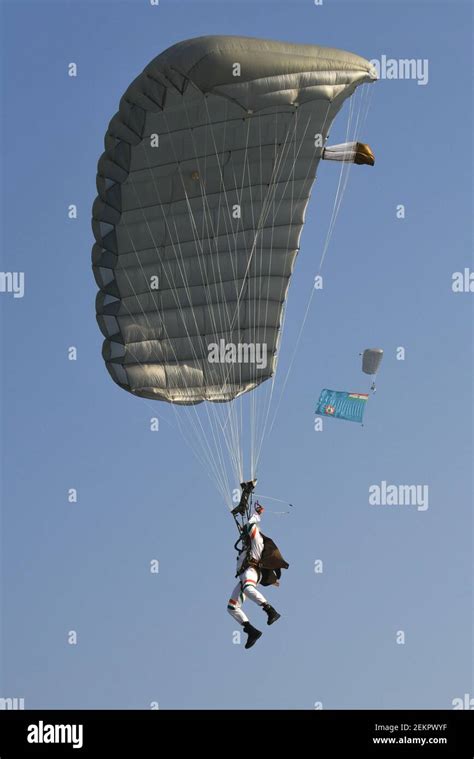 Akash Ganga, Skydiving team seen skydiving during the 88th Air Force ...