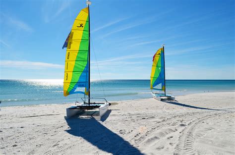 Hobie Cat Catamarans behind the Sandpiper Beacon Beach Resort in Panama ...