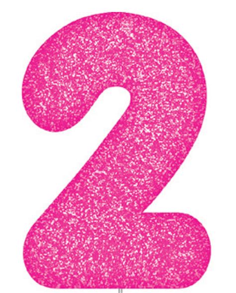 Pink Glitter Number Cake Birthday Candles 2