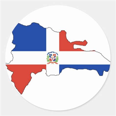 Dominican Republic flag map Classic Round Sticker | Zazzle