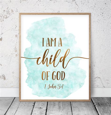 I am a Child of God 1 John 3:1 Bible Verse Printable | Etsy