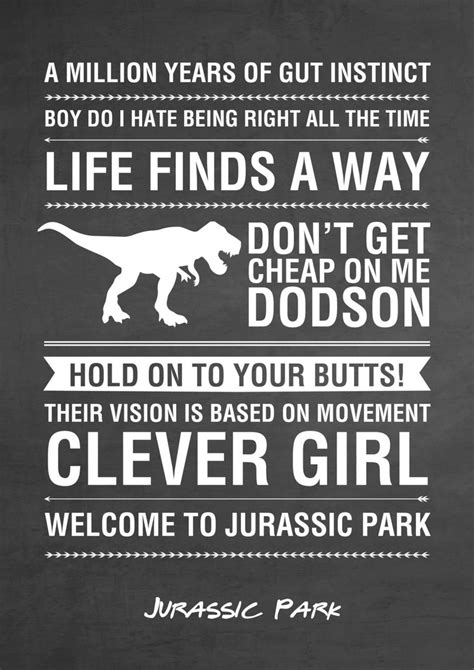 Jurassic Park Quotes V2 Jpeg/pdf A4 Letter 8x10 | Etsy