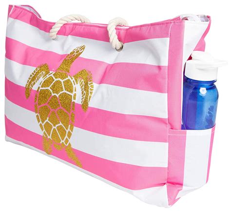 Beach Bag XL, Waterproof Lining, Travel Tote Bag, Zipper Closure, Inner Pockets - Walmart.com