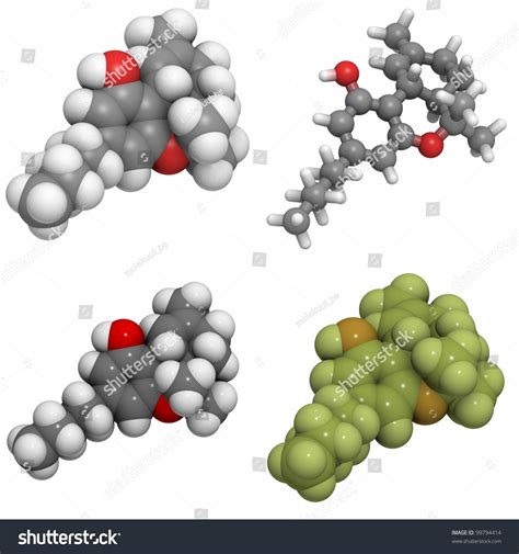 Delta-9-Tetrahydrocannabinol (Thc) Molecule, Chemical Structure. Thc Is ...