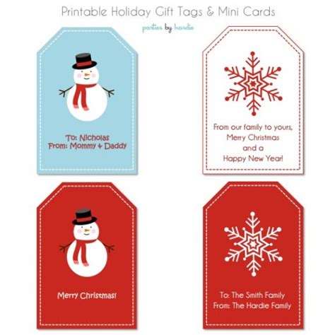 Holiday Gift Tags and Mini Cards {free printable} – Tip Junkie