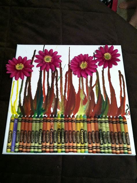 Flower crayon art | Crayon art, Art, Painting