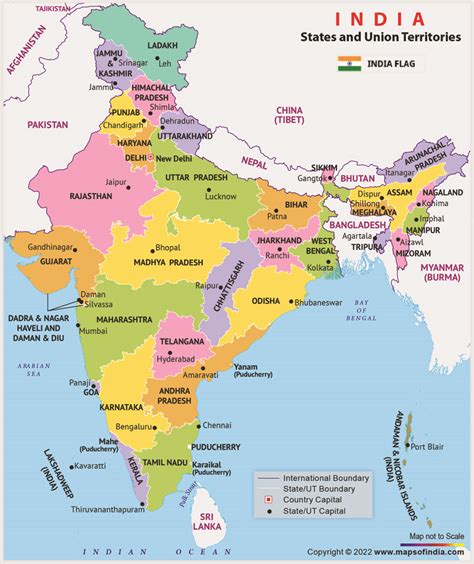 States And Capitols Map : India Map India Political Map India Map With States Map Of India ...