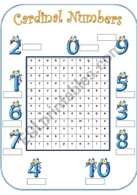 Cardinal Numbers - ESL worksheet by Hioara