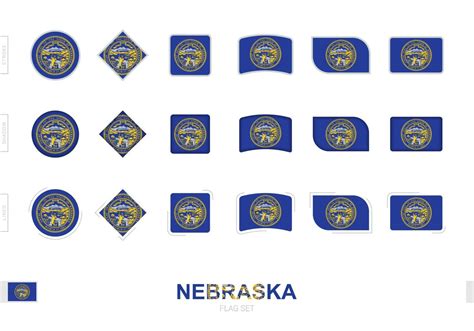 Nebraska flag set, simple flags of Nebraska with three different effects. 7411756 Vector Art at ...