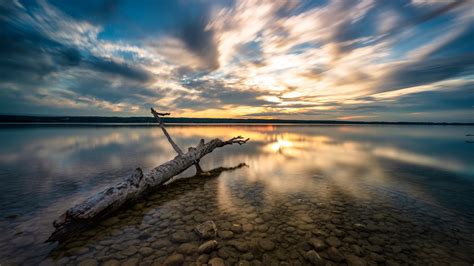 2560x1440 Lake View at Sunset 1440P Resolution Wallpaper, HD Nature 4K ...